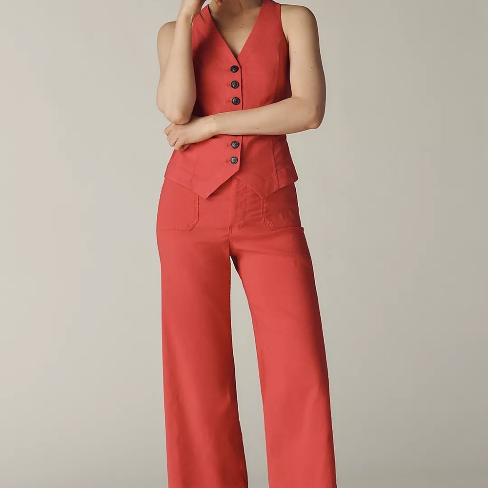 Maeve Colette Red Wide Leg Pants - 25